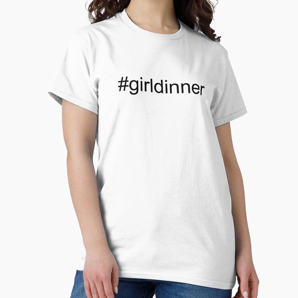 #girldinner tiktok viral simple black text design by EmeraldeaArt