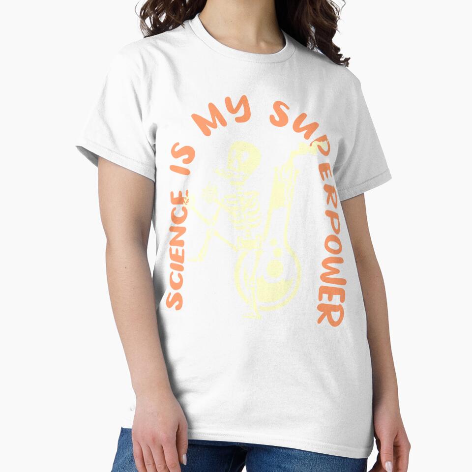 Science Is My Superpower Funny Skeleton Scientist Halloween Design by RepRepublic