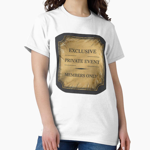 A gold and black sign that reads Exclusive Private Event Members Only on transparent background by Creative88Art