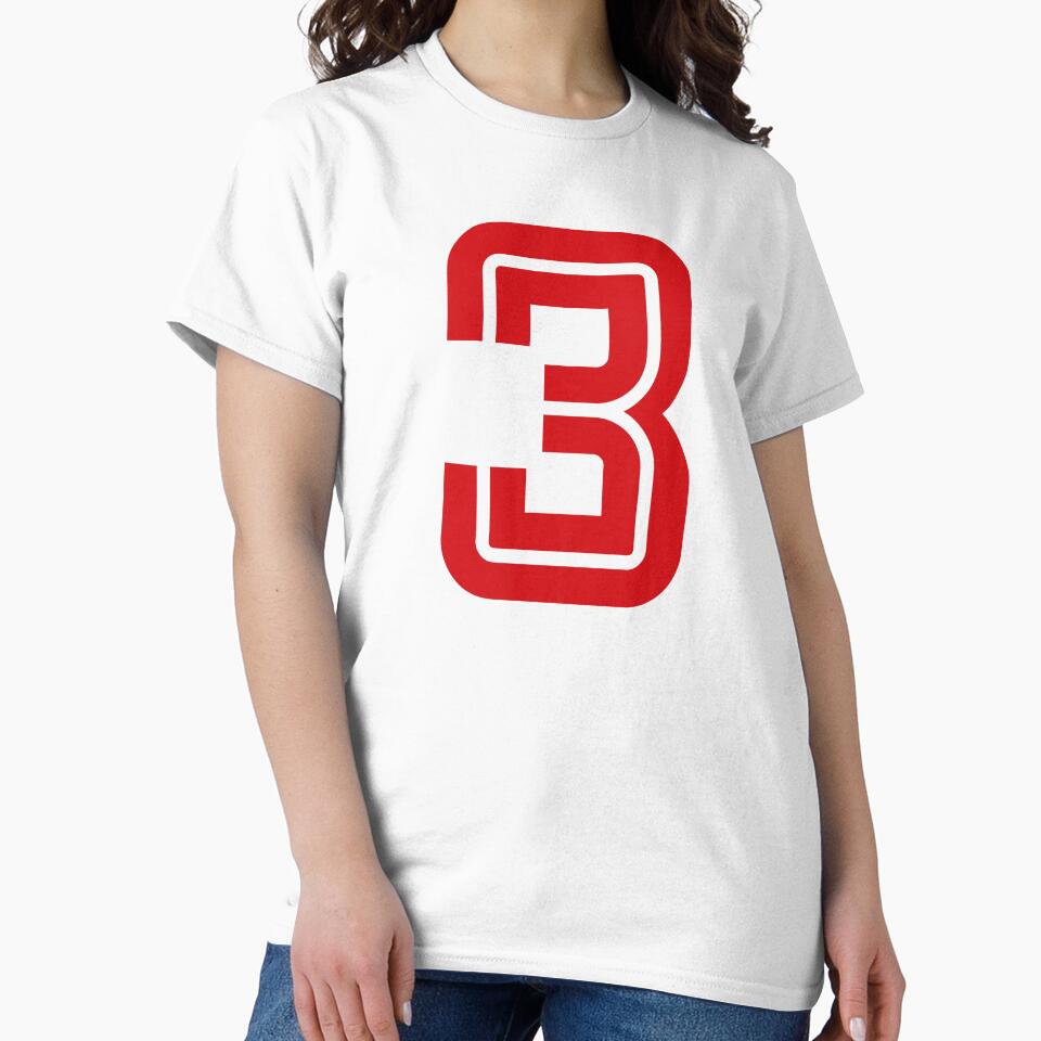 No. 3 / Player Number Three / Football Player Number 3 (Red) by STUDIO-72