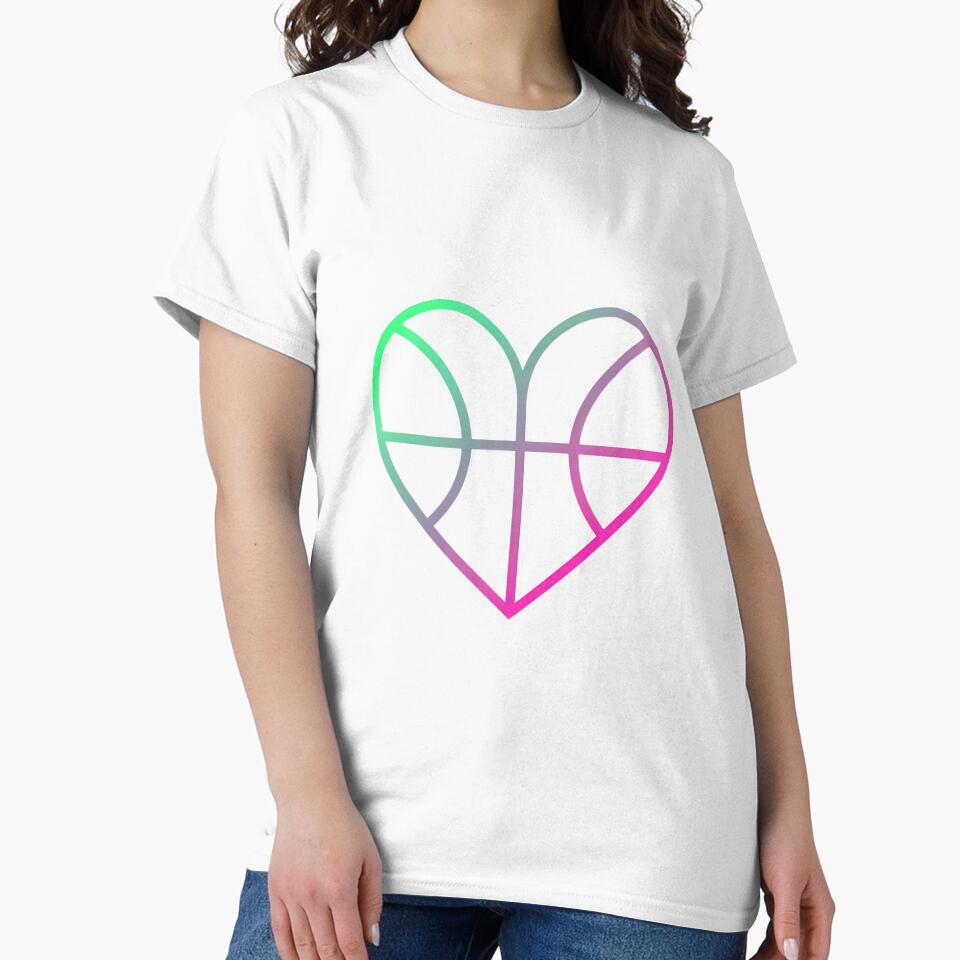Minimalist Geometric Basketball Heart Shape Design by DripCultureLab