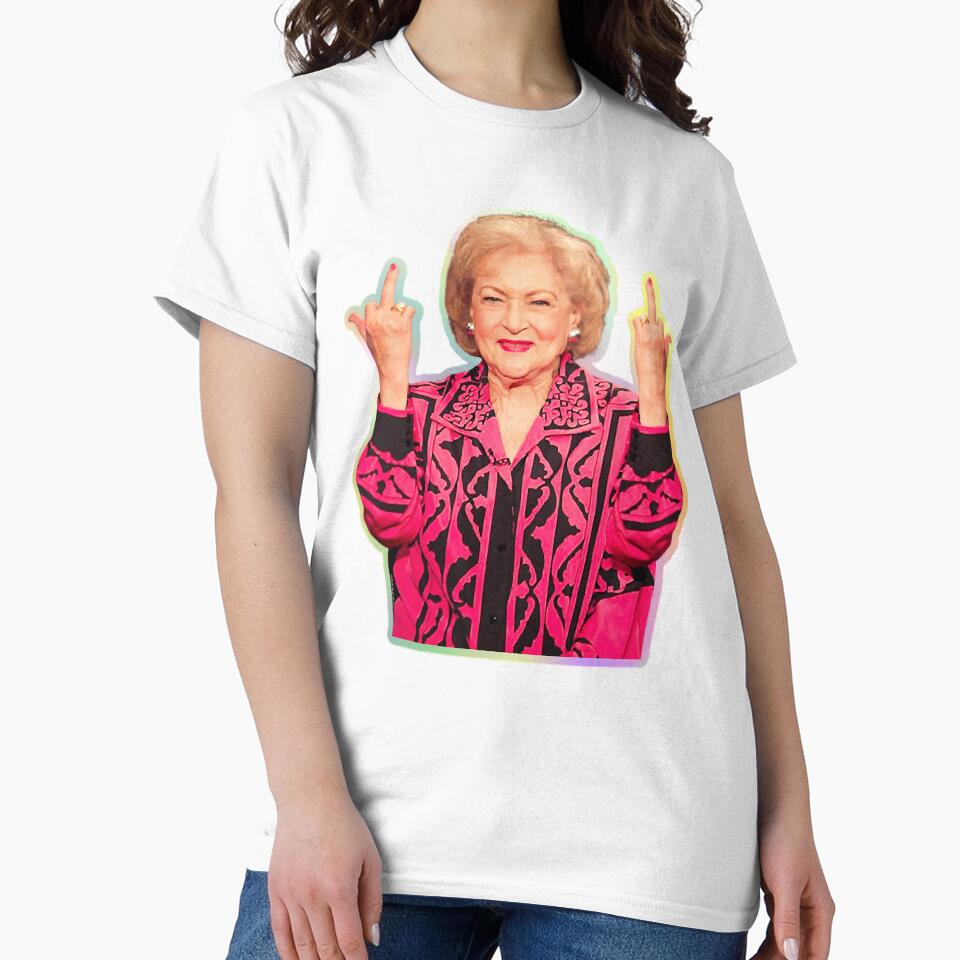 Betty White Middle Finger, Funny Two Middle Fingers by FortyTwoCustomm