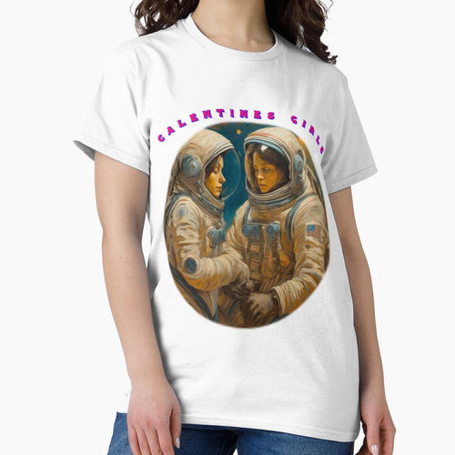 2 Spacewomen galentines girls thinking of galentines day gifts and exchanging galentines days wishes by sailorsam1805