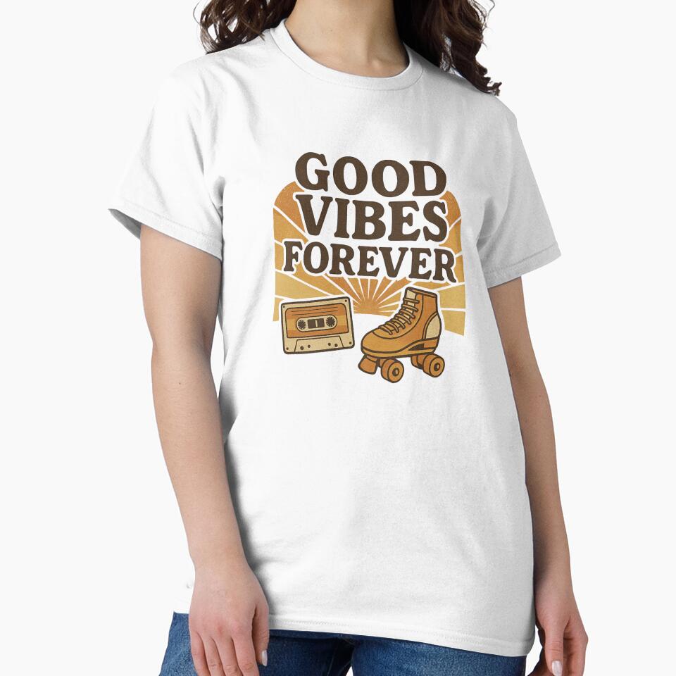 Good Vibes Forever – Retro Vintage 70s T-Shirt by GraphicEX