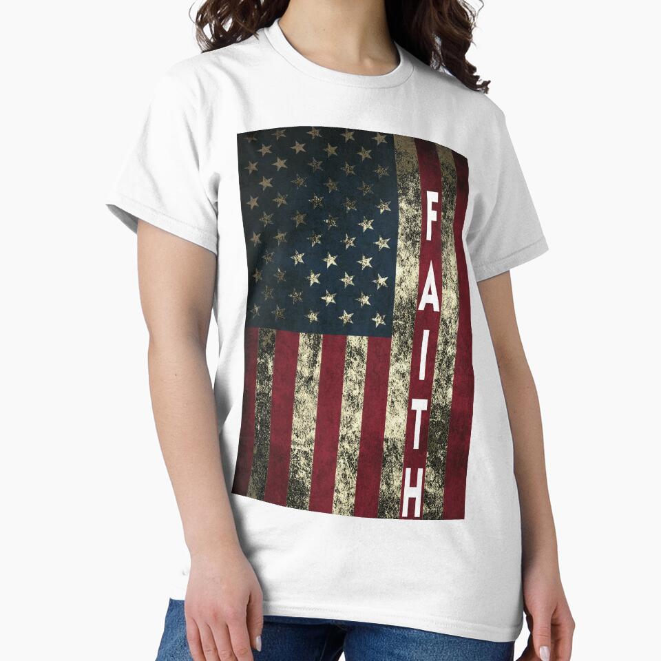 Faith Vintage American Flag by Feline Rockstars