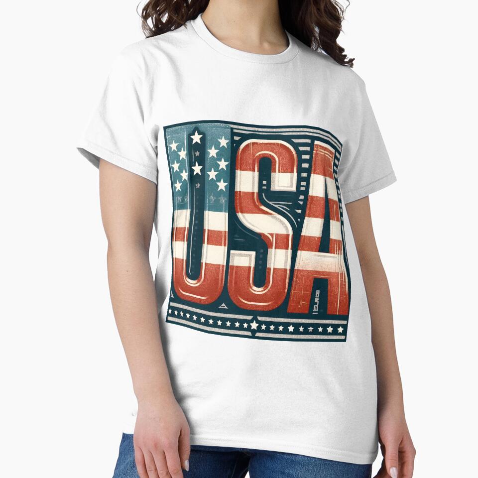 USA - Vintage, Retro Logo by Freewebnuaiart