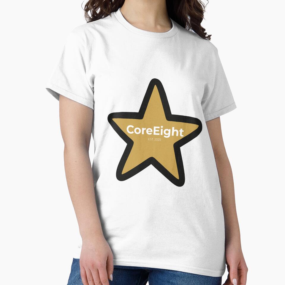 CoreEight Gold Star Logo EST 2025 – Minimalist Premium Brand Design for T-Shirts & Stickers by CoreEight