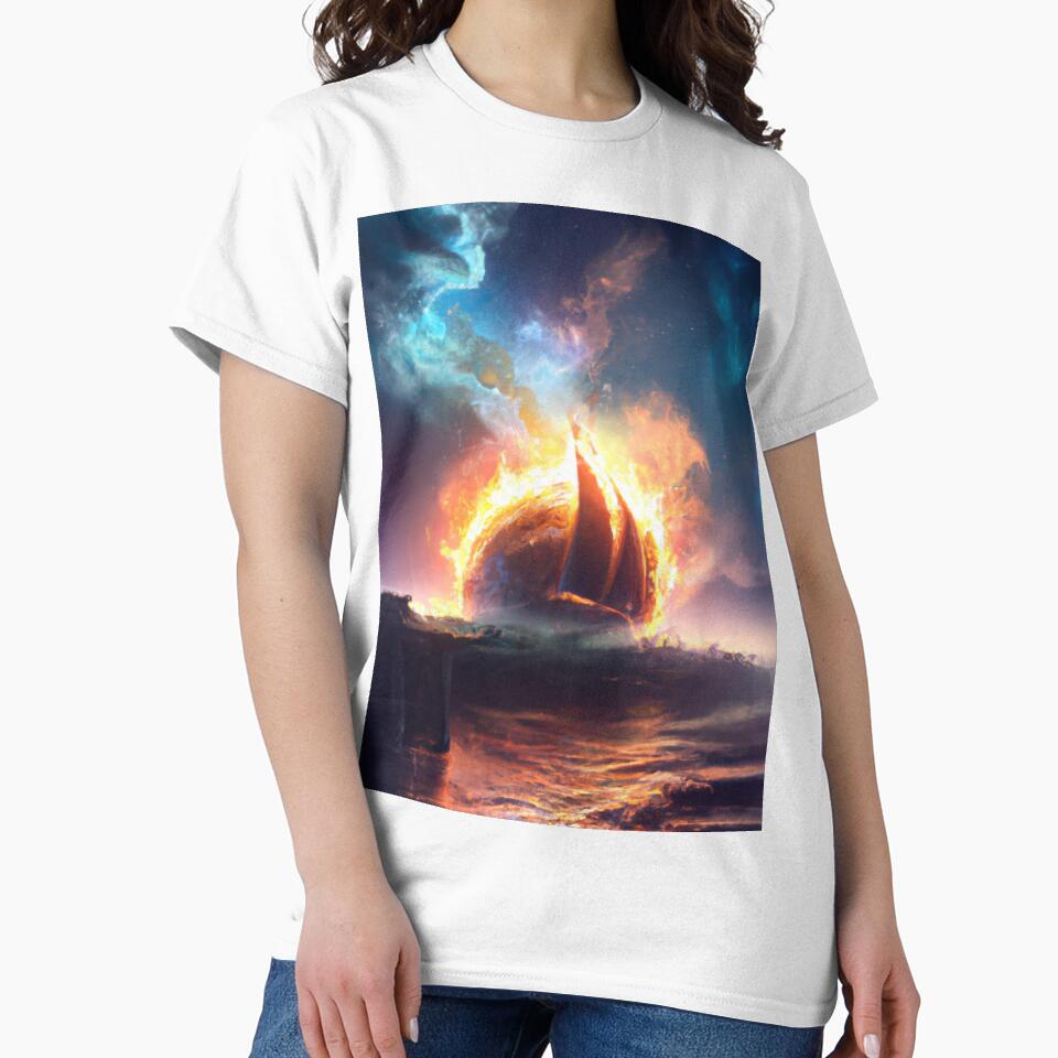 Serene Night on the Cosmic Ocean - A Voyage Through the Burning Cosmos by WBP Mart