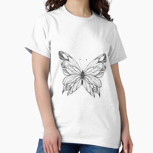 Aesthetic line art beautiful butterfly by BeNazzArt