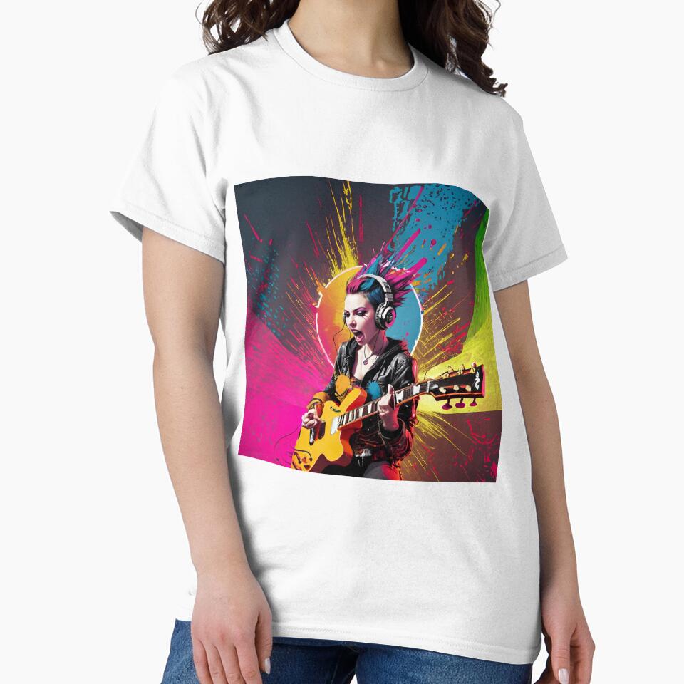 Rock the Night - Punk rocker girl plays the guitar wildly by Péter Pálffy