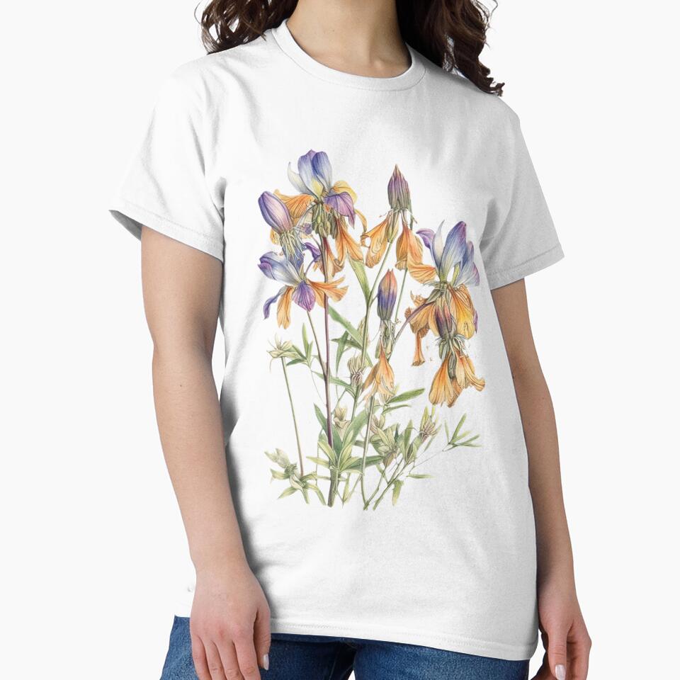 Detailed Columbine Flower Illustration, Perfect for Custom Print on Demand Products, Wall Art, Apparel, and More by stateofhuman