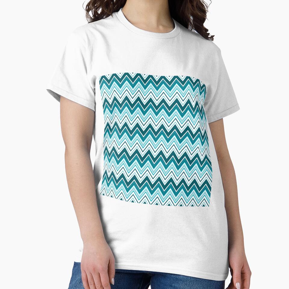Aqua Teal Chevron Pattern by PopwheelArt