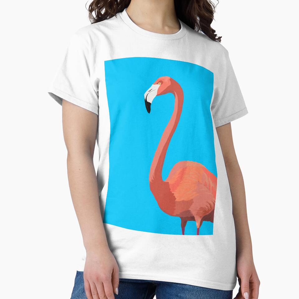 Flamingo on a blue background by Zoe Jane Designs