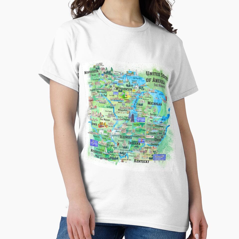 United States of America - The Midwest Map by artshop77
