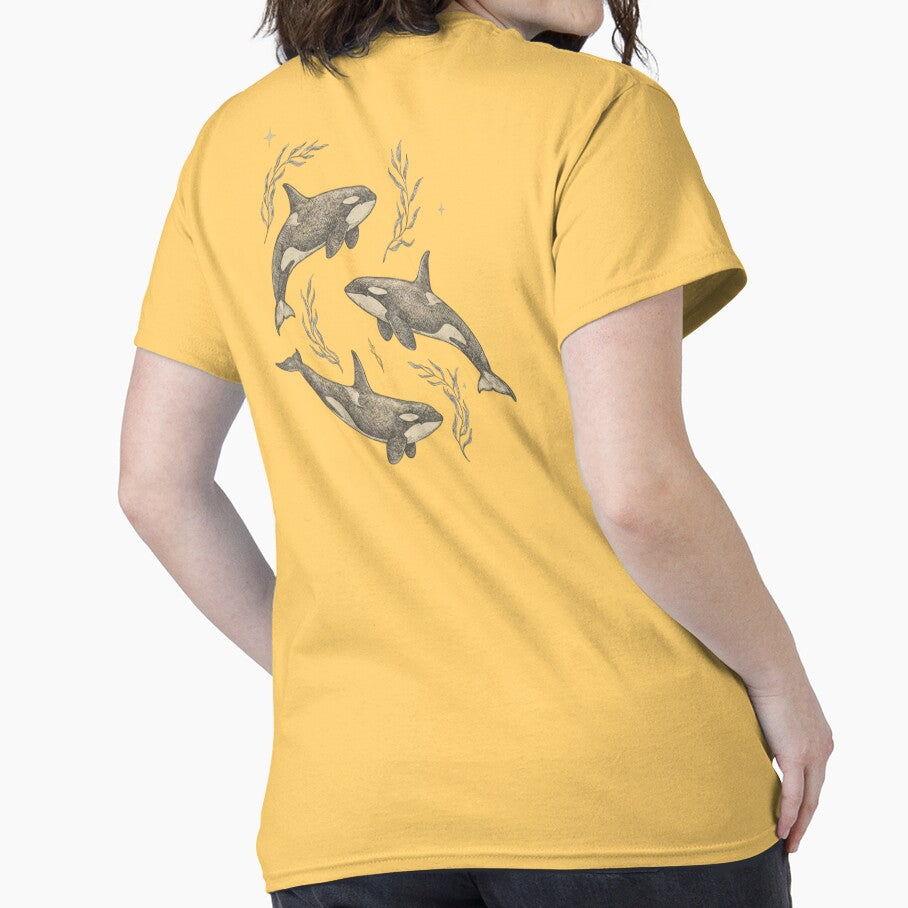 Cottagecore Celestial Orca Trio – Vintage Nautical Linework by FIREDesignsPOD