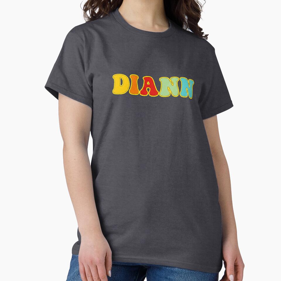 ❤️ Diann Personalized Name Wavy Retro Shirt, Coffee Mug, Sticker Gift by HelixPedia