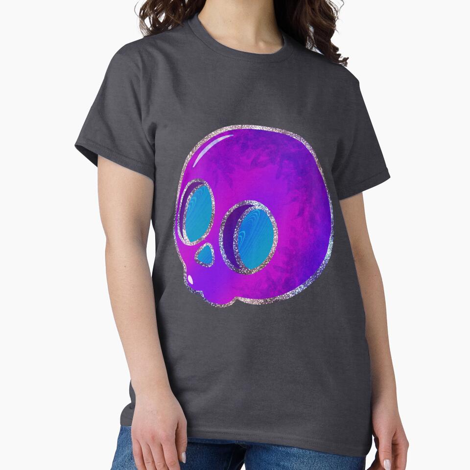 Glitter Galaxy Skull – Neon Purple Aesthetic Art by Soft rot studio