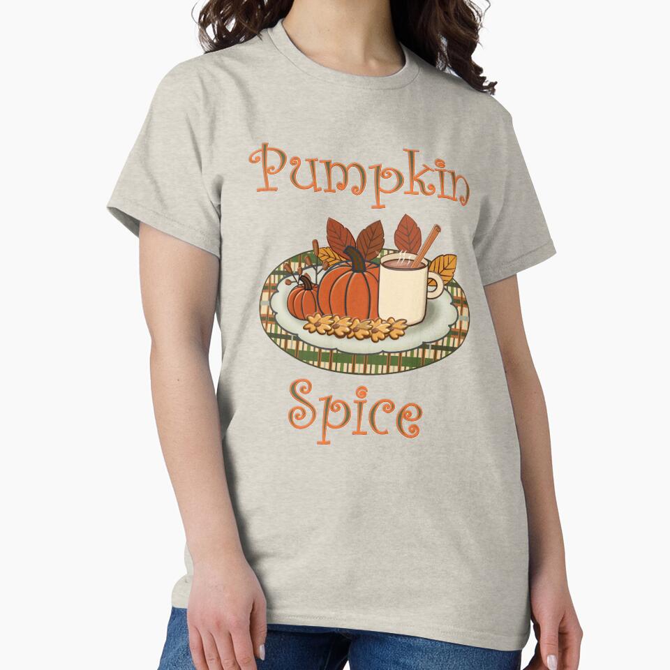 Pumpkin Spice With Plaid and Pumpkins by VibeHiveThreads