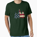 Vintage American Flag in Evergeen Trees. by Hindsight-2020