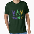 Mardi Gras Outfit Funny Suck Me Dry Crawfish Carnival Party T-Shirt by zedbubblez