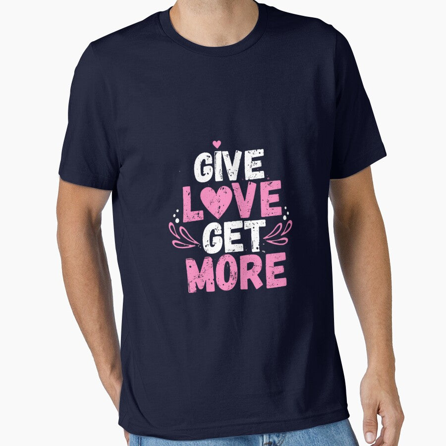 Give Love Get More – Pink Grunge Heart Motivational by MAGDY CANVAS