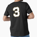 Jersey Number 3 / Player Shirt Number Three (White with Gold Outline) by STUDIO-72