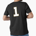 Jersey Number 1 / Player Shirt Number One (White with Gold Outline) by STUDIO-72