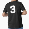 Jersey Number 3 / Player Shirt Number Three (White with White Outline) by STUDIO-72
