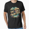 Davy Crockett King of the Wild Frontier Surreal Sticker - Cyberpunk Wilderness Adventure T-Shirt with Goblincore Twist by GeniePixel