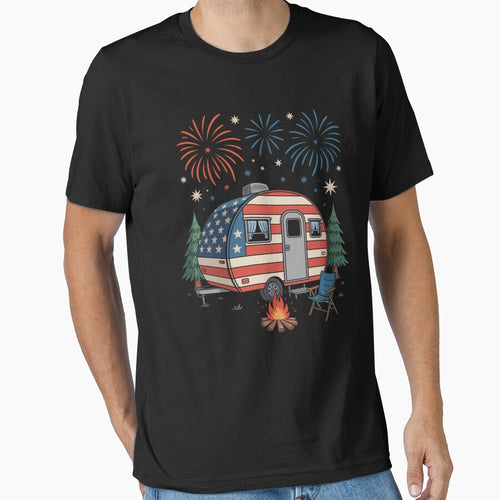 4Th July Camper Us Flag Patriotic by AnixieArtFun