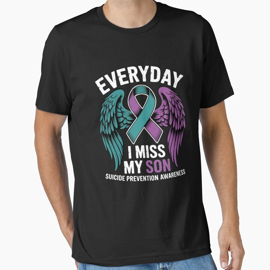 Wear Teal & Purple I Miss My Son Suicide Prevention by MelSurf
