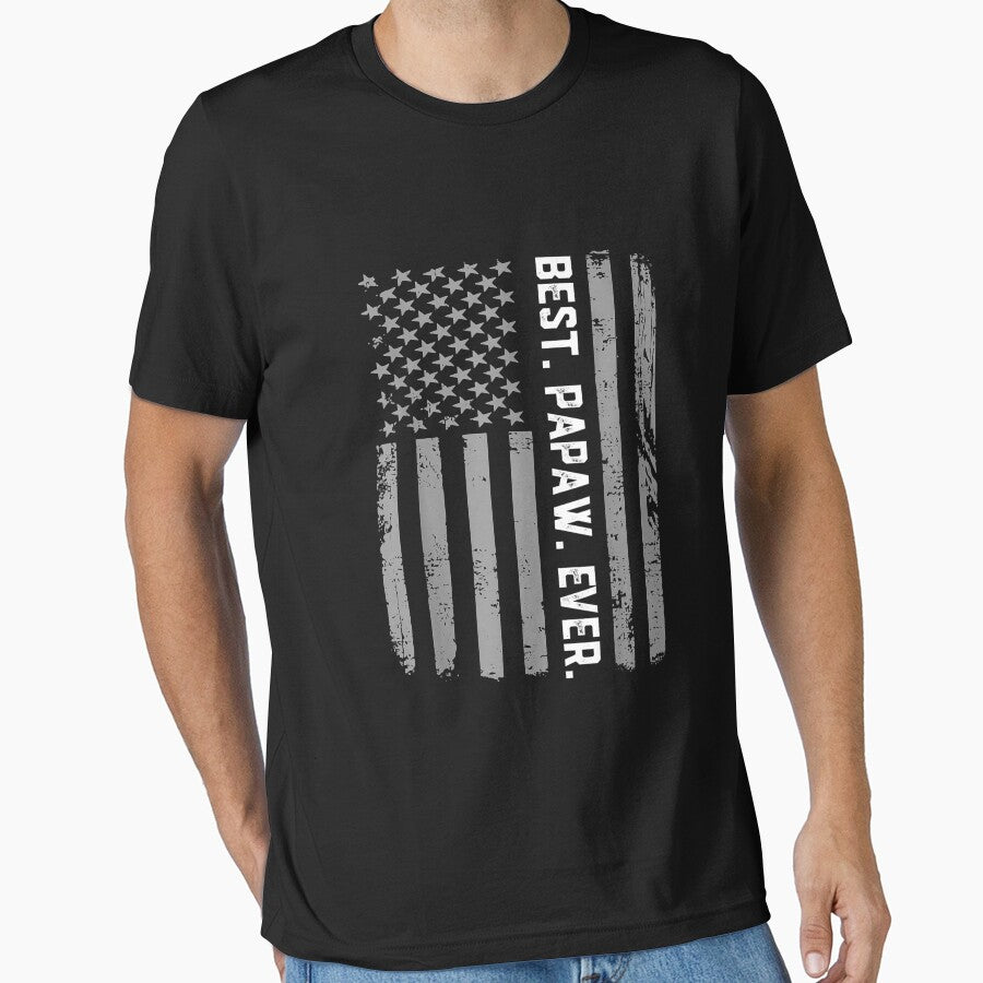Best Papaw Ever Vintage American Flag by JaisonshiJan