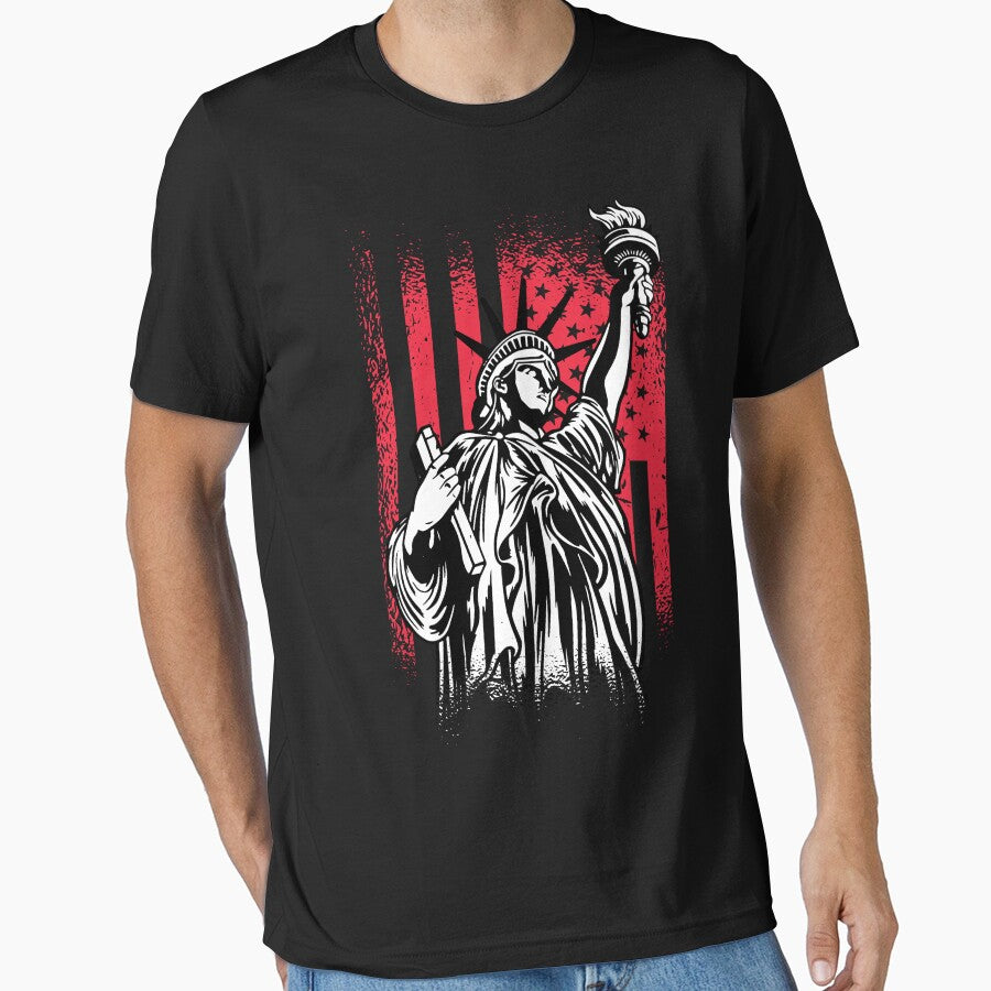 American Flag - Statue of Liberty by bennetthuskers