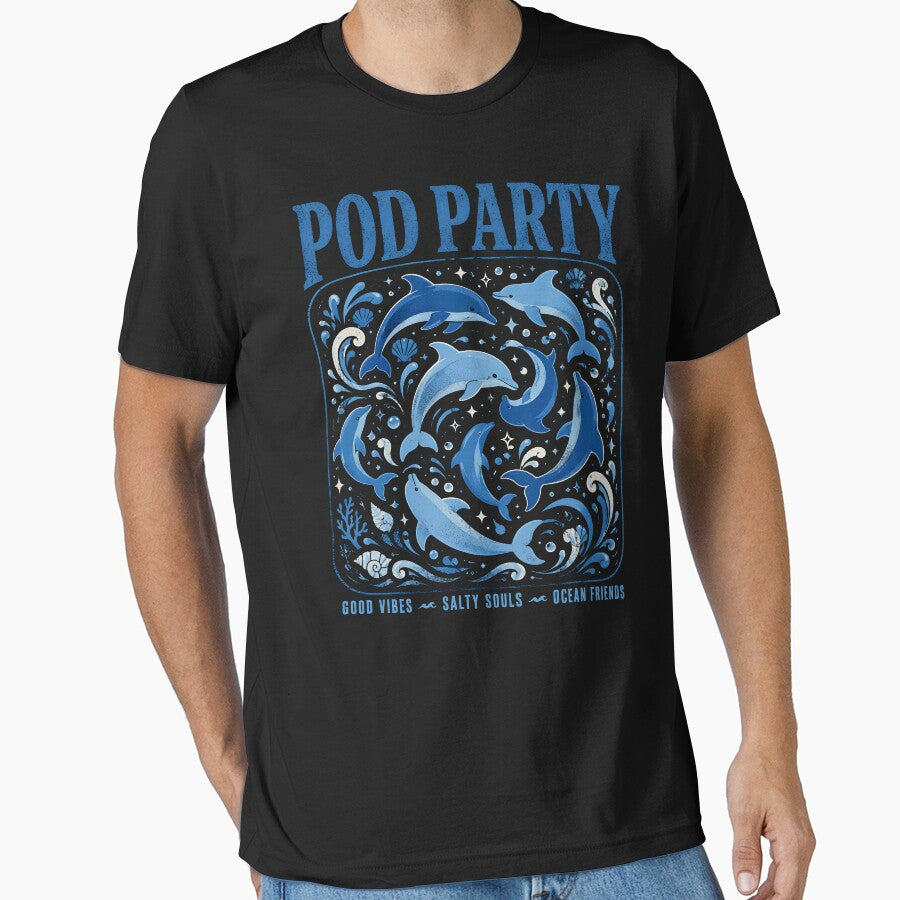 Pod Party – Good Vibes Ocean Dolphin by THREE LITTLE BEANS