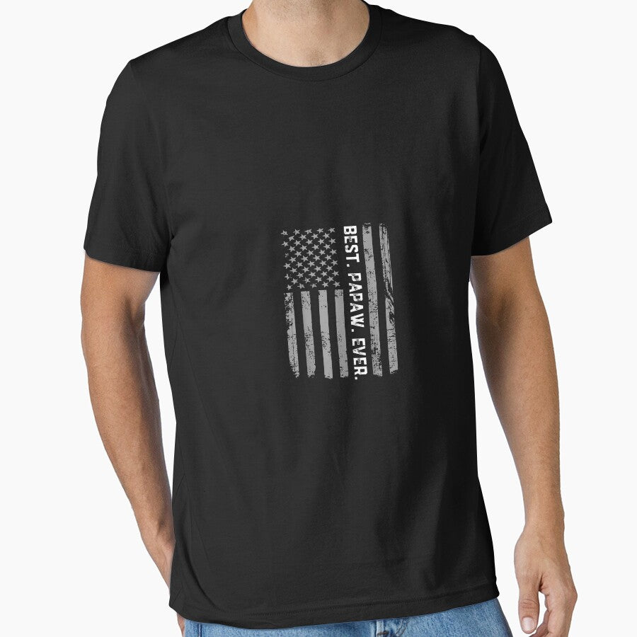 Best Papaw Ever Vintage American Flag by SemajshiMaah
