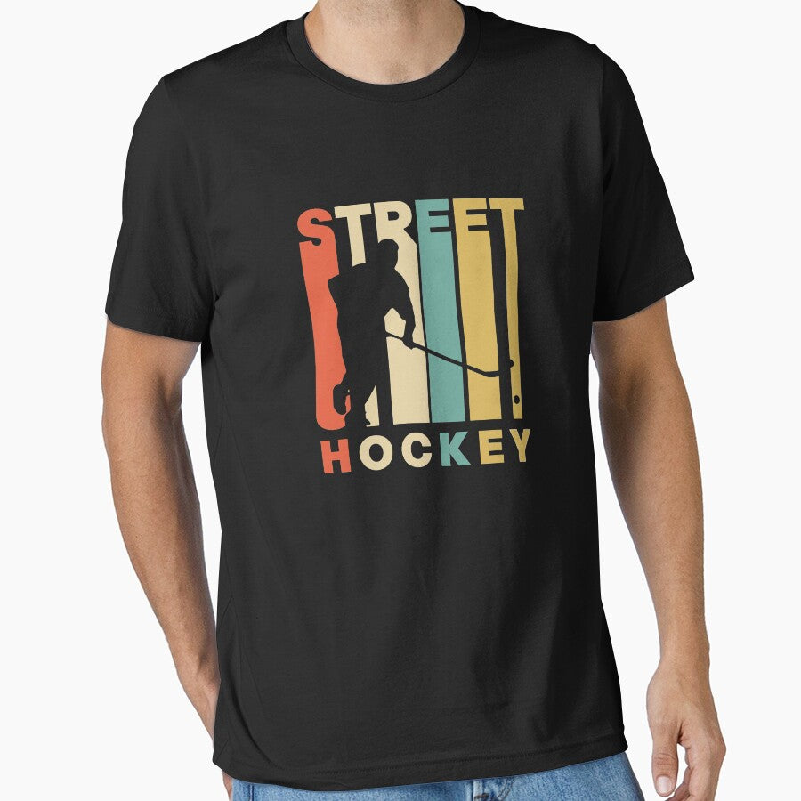 Vintage Style Street Hockey Silhouette Shirt by joanx1114