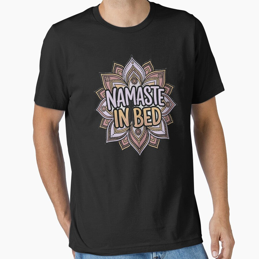 Namaste In Bed — Funny Yoga Humor Gift for Wellness Lovers and Mindfulness Practitioners by DESIGNNOUR