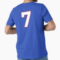 Jersey Number 7 / Player Shirt Number Seven (White with Red Outline) by STUDIO-72