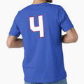 Jersey Number 4 / Player Shirt Number Four (White with Red Outline) by STUDIO-72
