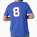 Jersey Number 8 / Player Shirt Number Eight (White with Red Outline) by STUDIO-72