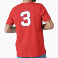 Jersey Number 3 / Player Shirt Number Three (White with Blue Outline) by STUDIO-72
