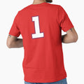 Jersey Number 1 / Player Shirt Number One (White with Blue Outline) by STUDIO-72