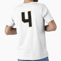 Jersey Number 4 / Player Shirt Number Four (Black with Gold Outline) by STUDIO-72