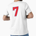 Jersey Number 7 / Player Shirt Number Seven (Red with Blue Outline) by STUDIO-72