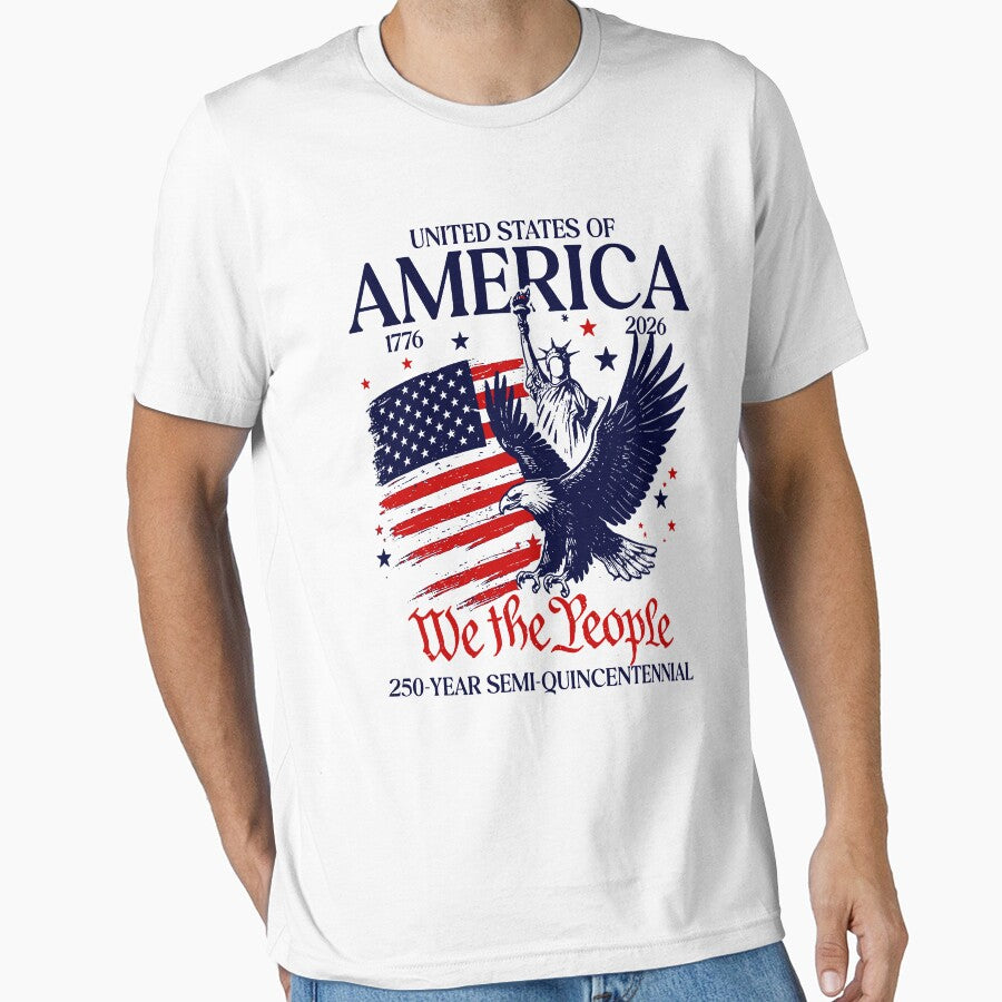 Retro USA 250 Shirt, American Eagle Graphic Tshirt, 4th of July by RamneekFraty