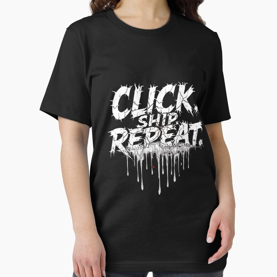Click. Ship. Repeat. — Ecommerce Hustle Slogan | Online Store, Dropshipping, Shipping Life Typography  STRONG SEO DESCRIPTION by masteryStore