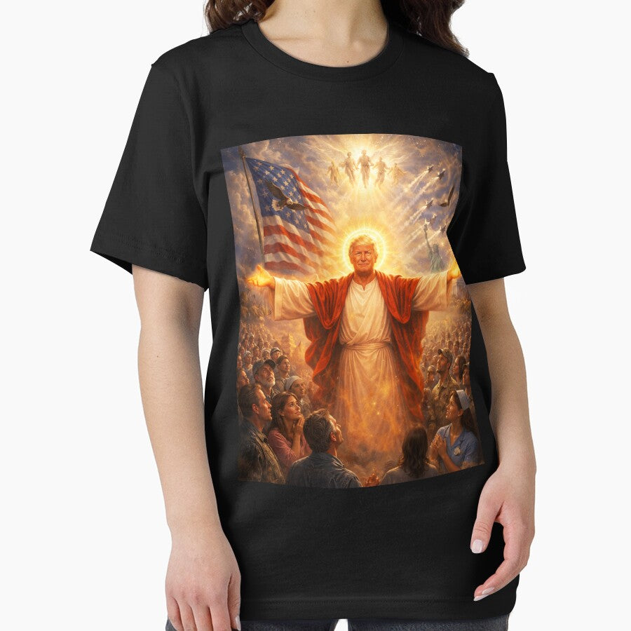 Trump as Jesus Patriotic Graphic by schoolofbullies
