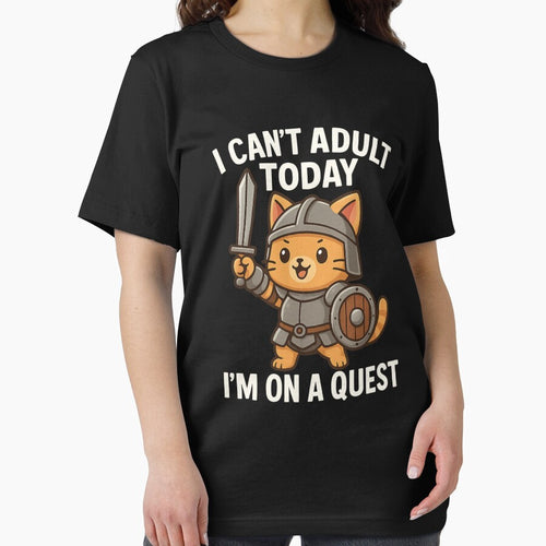 "I Can't Adult Today, I'm On a Quest" Funny Cat Gamer – Perfect Gift for Boyfriend or Dad by ContTraders