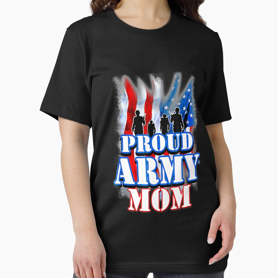 Proud Army Mom  Patriotic USA Flag Mothers Day Women by moltnegligible