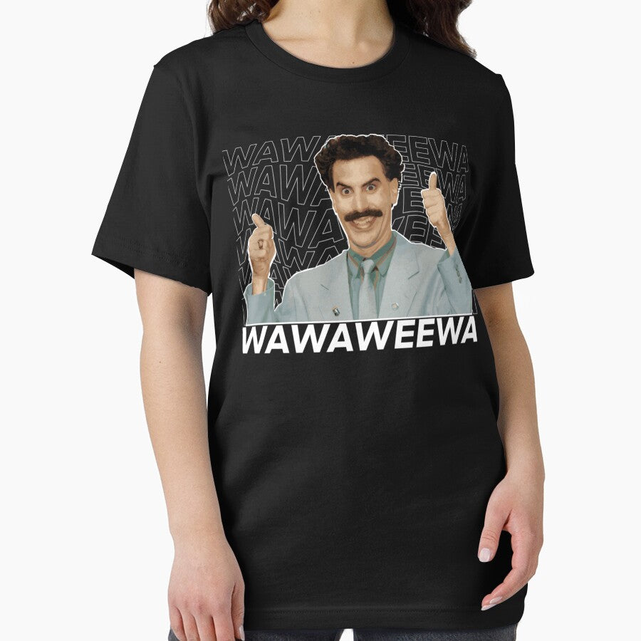 Borat - Wawaweewa - Black - Sticker tee Classic T-Shirt by AngelinaGiebel